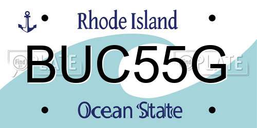 BUC55G Rhode Island License Plate