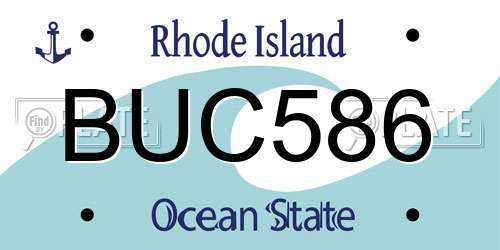BUC586 Rhode Island License Plate
