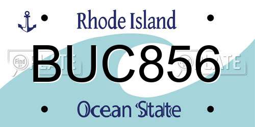BUC856 Rhode Island License Plate