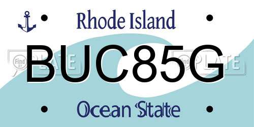 BUC85G Rhode Island License Plate