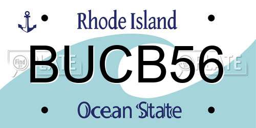 BUCB56 Rhode Island License Plate