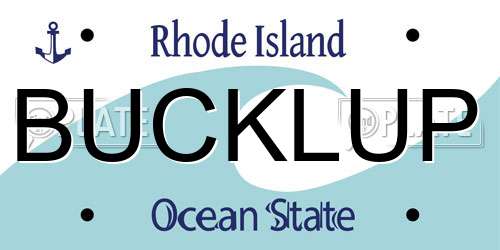 BUCKLUP Rhode Island License Plate