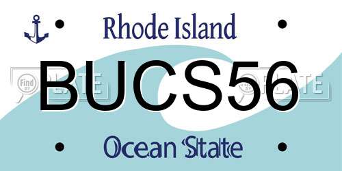 BUCS56 Rhode Island License Plate