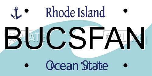 BUCSFAN Rhode Island License Plate