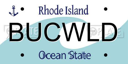 BUCWLD Rhode Island License Plate