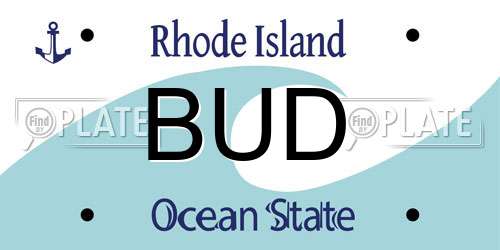 BUD Rhode Island License Plate