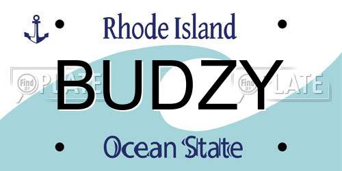 BUDZY Rhode Island License Plate