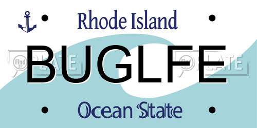 BUGLFE Rhode Island License Plate