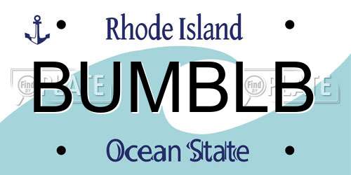 BUMBLB Rhode Island License Plate