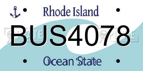 BUS4078 Rhode Island License Plate