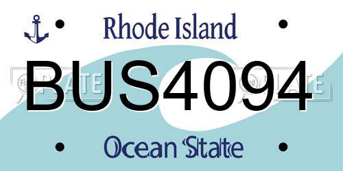 BUS4094 Rhode Island License Plate