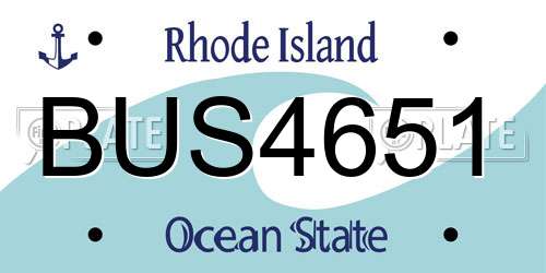 BUS4651 Rhode Island License Plate