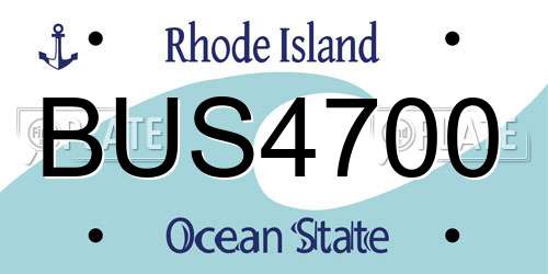 BUS4700 Rhode Island License Plate