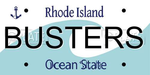 BUSTERS Rhode Island License Plate
