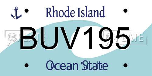 BUV195 Rhode Island License Plate