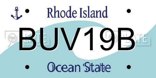 BUV19B Rhode Island License Plate