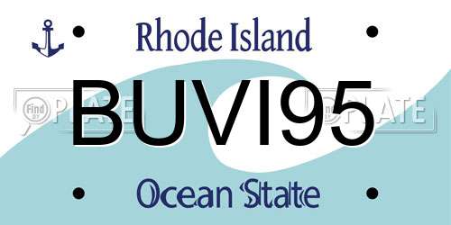 BUVI95 Rhode Island License Plate