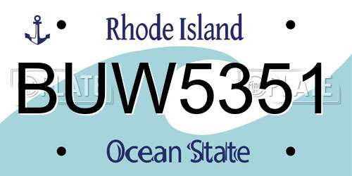 BUW5351 Rhode Island License Plate