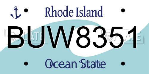 BUW8351 Rhode Island License Plate