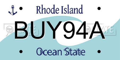 BUY94A Rhode Island License Plate
