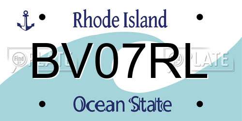 BV07RL Rhode Island License Plate