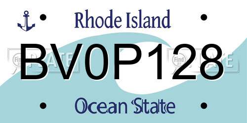 BV0P128 Rhode Island License Plate
