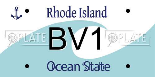 BV1 Rhode Island License Plate