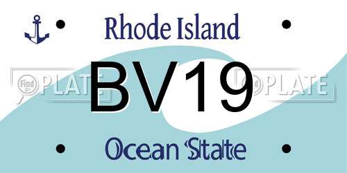 BV19 Rhode Island License Plate