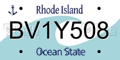 BV1Y508 Rhode Island License Plate