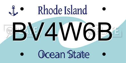 BV4W6B Rhode Island License Plate