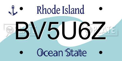 BV5U6Z Rhode Island License Plate