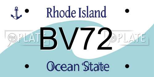 BV72 Rhode Island License Plate