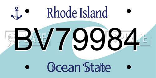 BV79984 Rhode Island License Plate