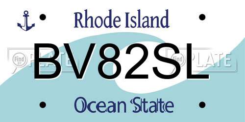 BV82SL Rhode Island License Plate