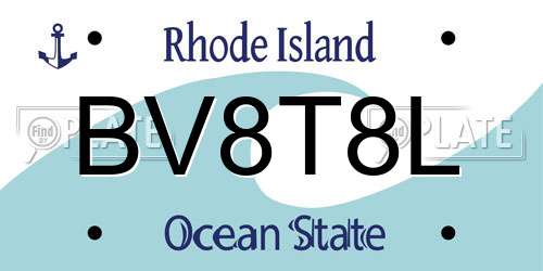 BV8T8L Rhode Island License Plate