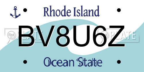 BV8U6Z Rhode Island License Plate