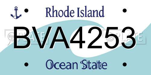 BVA4253 Rhode Island License Plate