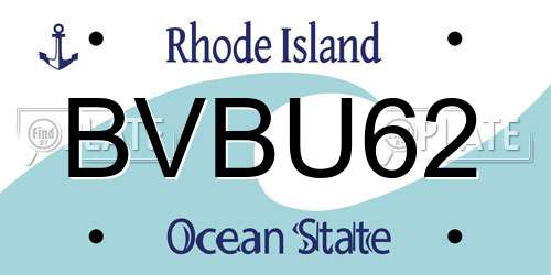 BVBU62 Rhode Island License Plate