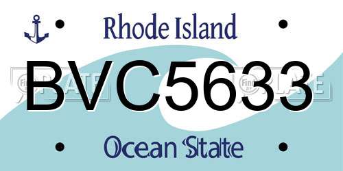 BVC5633 Rhode Island License Plate