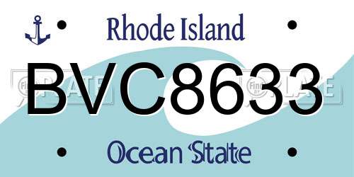 BVC8633 Rhode Island License Plate
