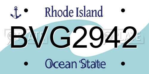 BVG2942 Rhode Island License Plate