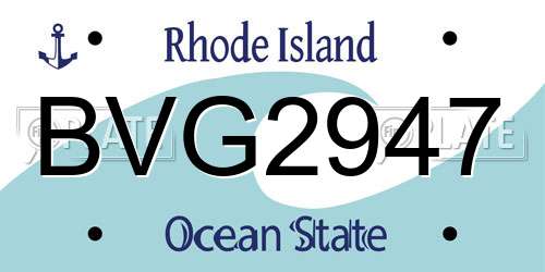 BVG2947 Rhode Island License Plate