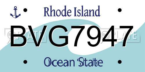 BVG7947 Rhode Island License Plate