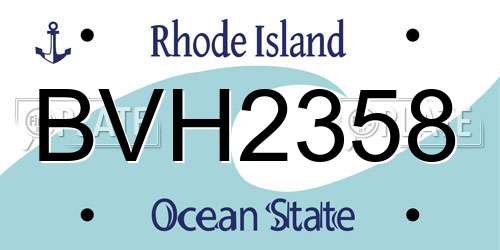 BVH2358 Rhode Island License Plate