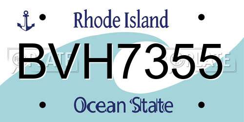 BVH7355 Rhode Island License Plate