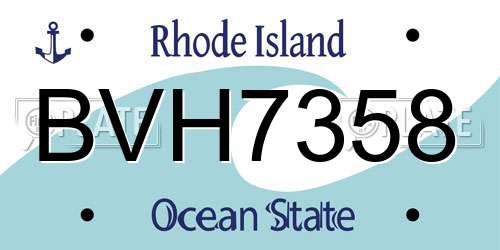 BVH7358 Rhode Island License Plate