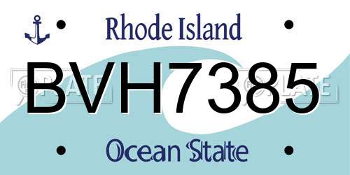 BVH7385 Rhode Island License Plate