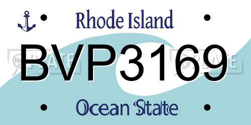 BVP3169 Rhode Island License Plate