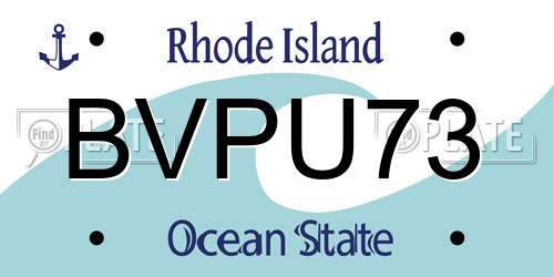 BVPU73 Rhode Island License Plate