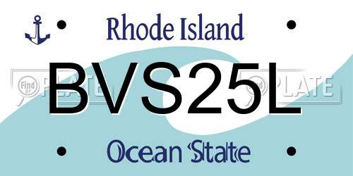 BVS25L Rhode Island License Plate
